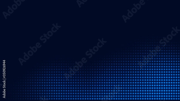 Obraz Dot blue pattern screen led light gradient texture background. Abstract  technology big data digital background. 3d rendering.