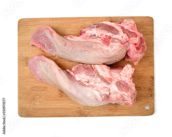 Obraz raw pork tongue isolated on white background