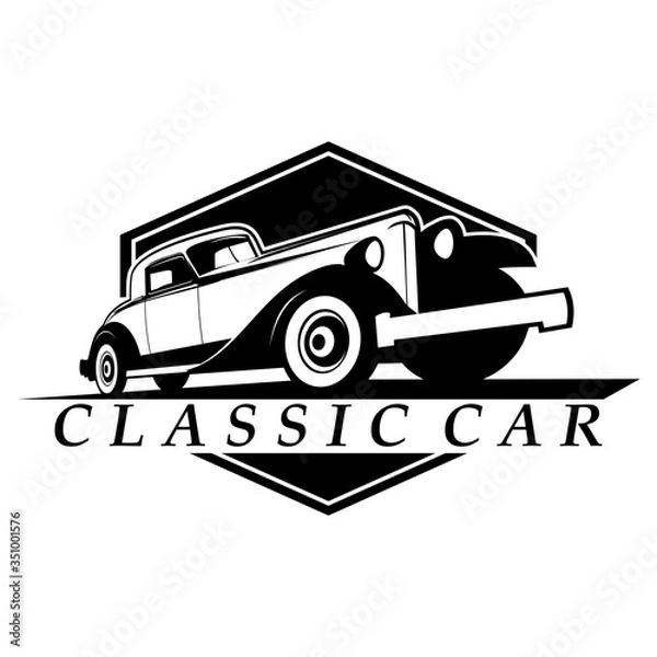 Fototapeta classic car logo design vector 