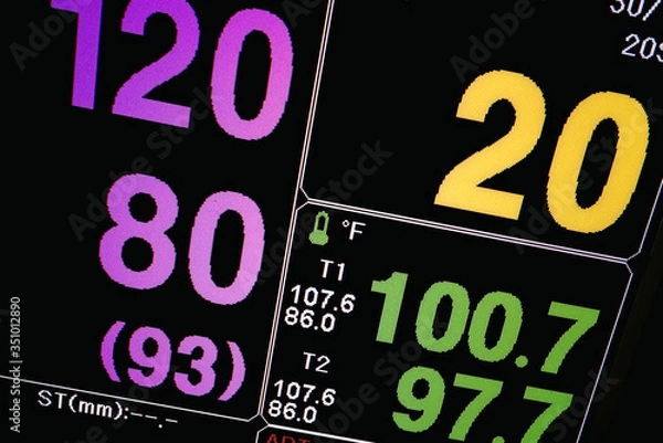 Fototapeta Vital signs data screen .