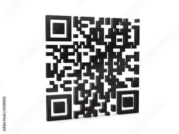 Fototapeta qr code 3d render illustration