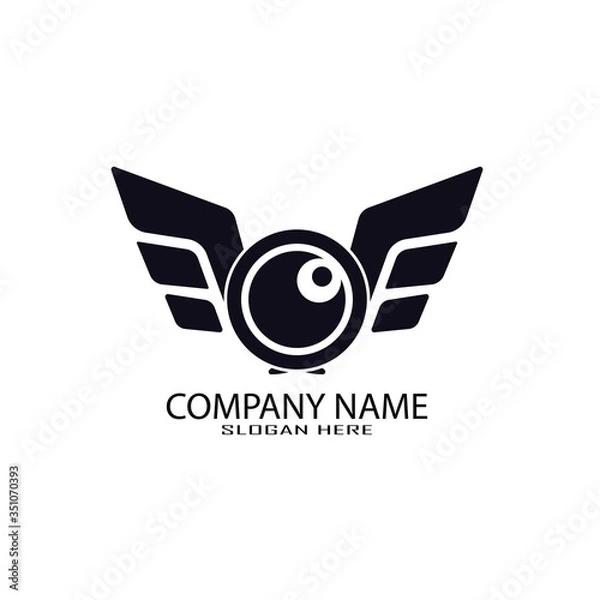 Obraz drone logo template vector icon. photography drone vector. quad copter vector icon

