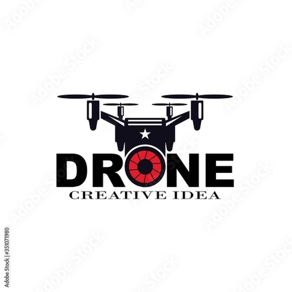 Fototapeta drone logo template vector icon. photography drone vector. quad copter vector icon

