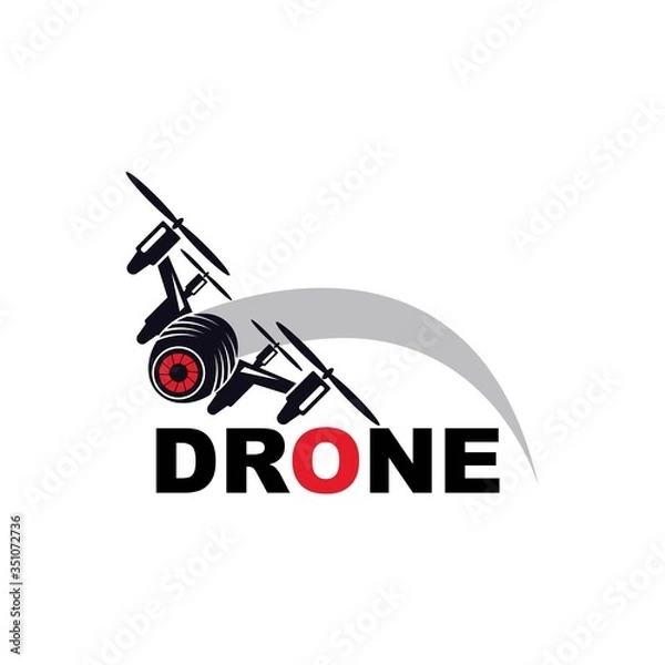 Fototapeta drone logo template vector icon. photography drone vector. quad copter vector icon

