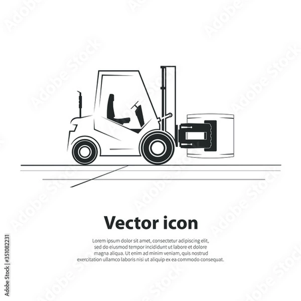 Obraz Paper roll forklift. Vector illustration
