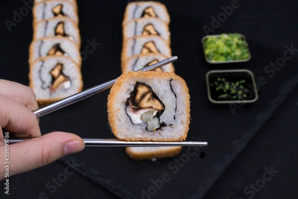 Obraz comida tradicional japonesa, sushi 