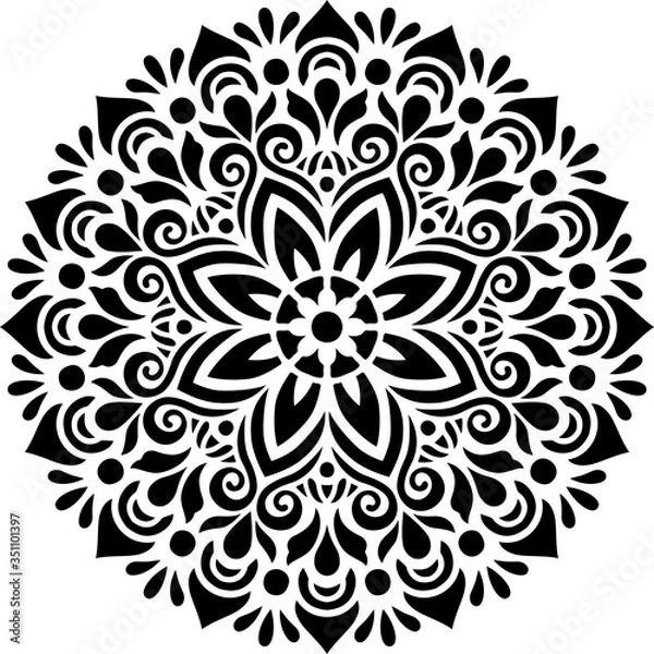 Fototapeta Mandala Pattern Stencil doodles sketch