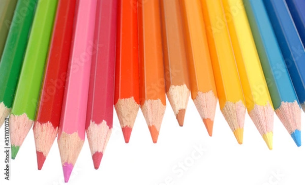 Obraz colored pencils isolated on white background