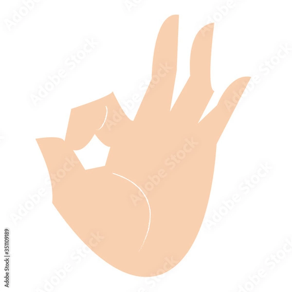 Obraz OKのハンドサインのベクターイラスト