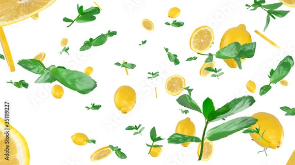 Fototapeta Lemon and mint. c03 v03