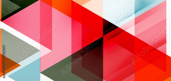 Fototapeta Geometric abstract background, mosaic triangle and hexagon shapes. Trendy abstract layout template for business or technology presentation, internet poster or web brochure cover, wallpaper