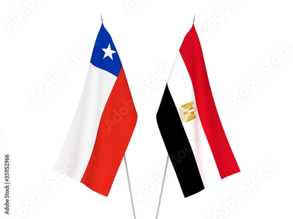 Fototapeta Egypt and Chile flags