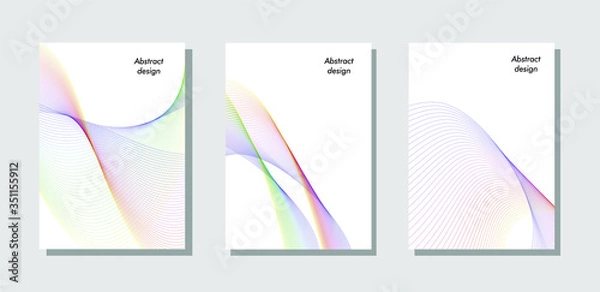 Fototapeta Vector template. Covers with abstract geometric shapes of lines. Applicable to flyers, business cards, banners, posters, posters, flyers and banner designs.