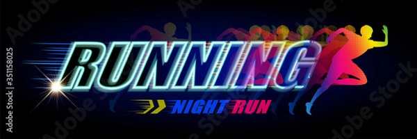 Fototapeta Night run event banner