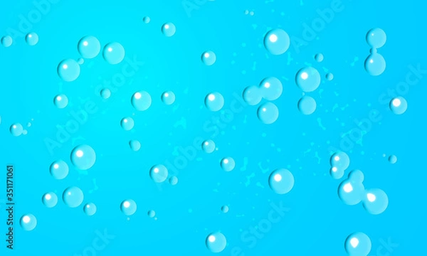Fototapeta 涼しげな水色の水滴としぶき