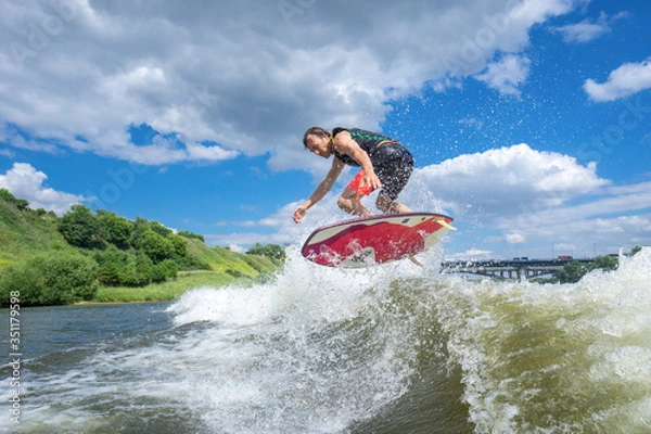 Obraz wakesurfing