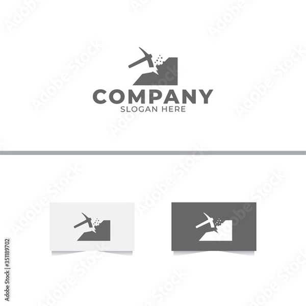 Fototapeta Mining Logo Design Vector Template