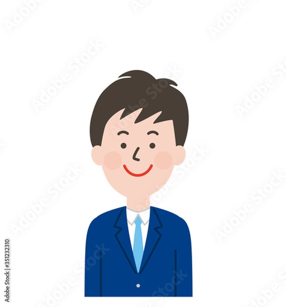 Fototapeta 微笑む男子学生の上半身