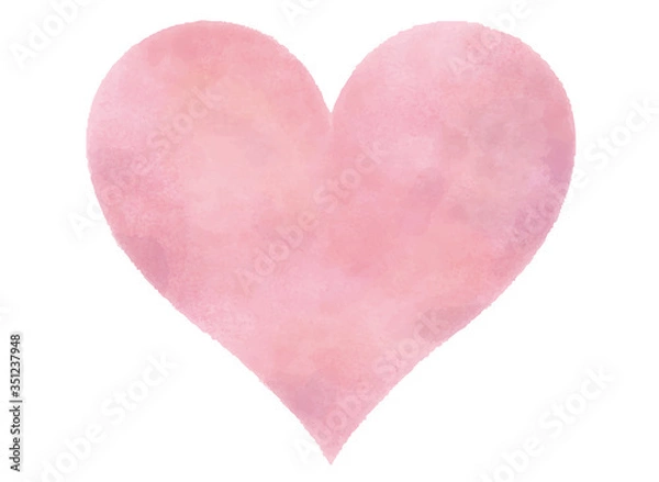 Fototapeta シンプルな水彩風のハート
