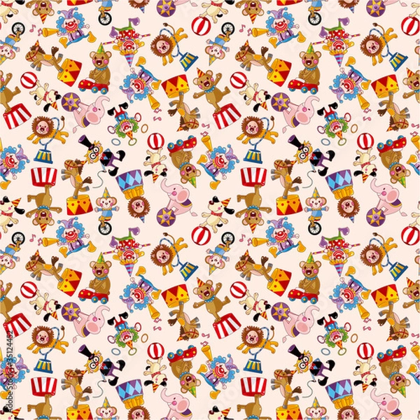 Obraz cartoon circus seamless pattern