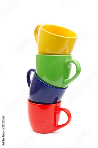 Obraz Multicolored cups in stack