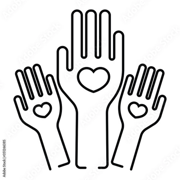 Obraz Volunteering experience linear icon vector