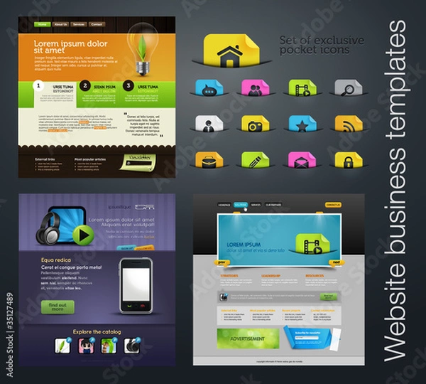 Obraz web design set +bonus icons