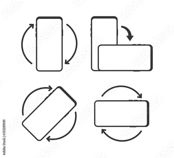 Obraz Rotate smartphone isolated icon. Device rotation symbol. Turn your device.