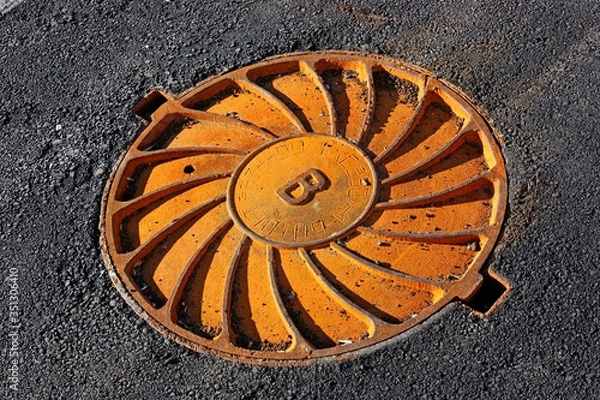 Obraz rusty manhole cover