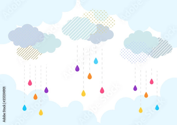 Fototapeta 雨と雲のイメージイラスト。