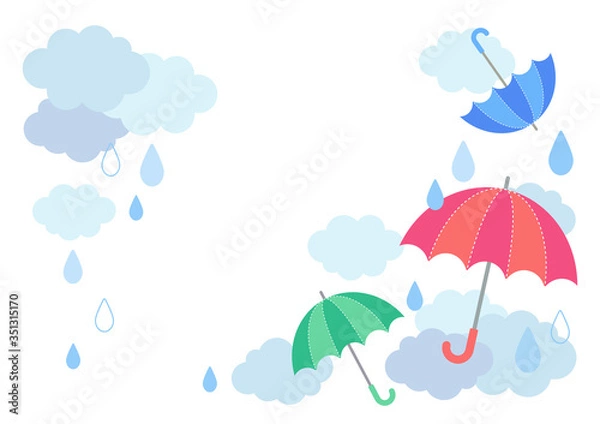 Obraz 梅雨のイメージイラスト。傘。