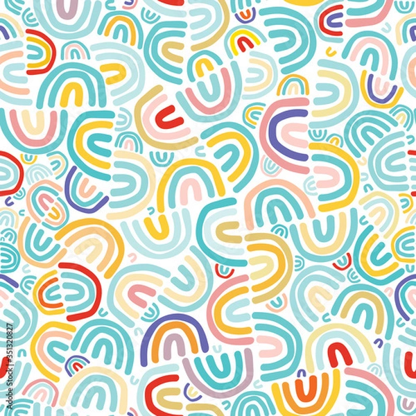 Fototapeta Vector colorful rainbow doodles. Perfect for surface pattern design, wallpaper, stationery.