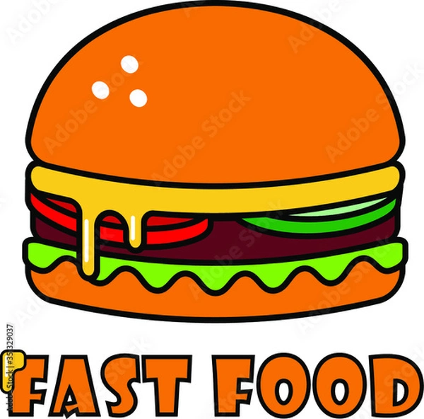 Obraz Cheeseburger vector logo. Burger. Logo design.