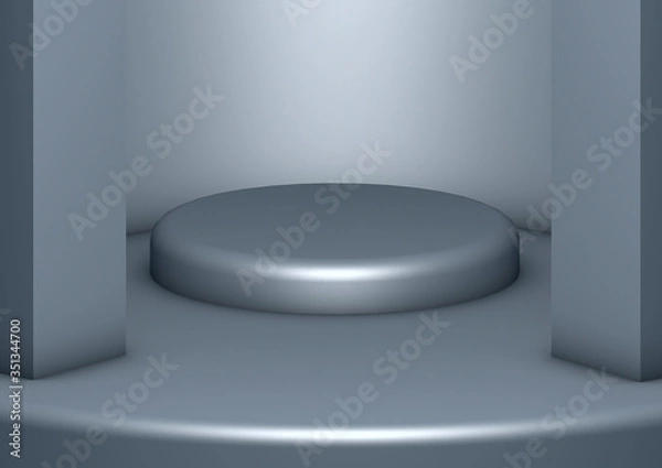 Obraz empty white shelf with spotlights