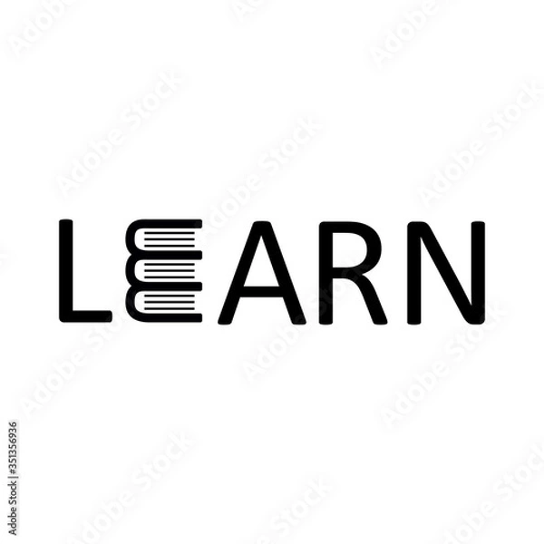 Obraz black learn abstract logo isolated on white background