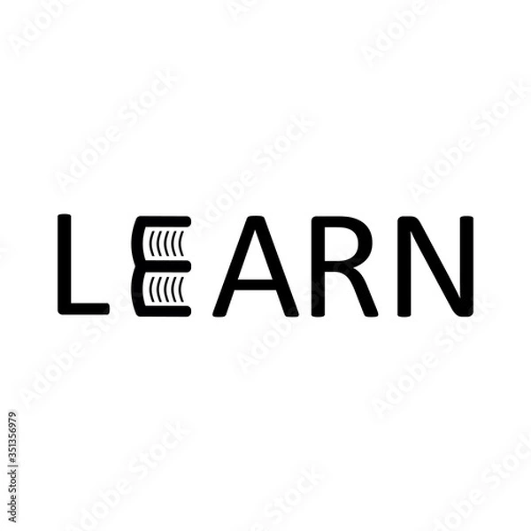 Obraz black learn abstract logo isolated on white background