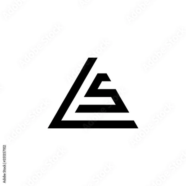 Obraz Initial Letter LS Linked Triangle Design Logo