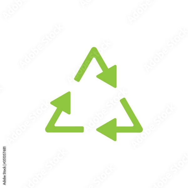 Obraz Green triangular eco recycle icons on white background