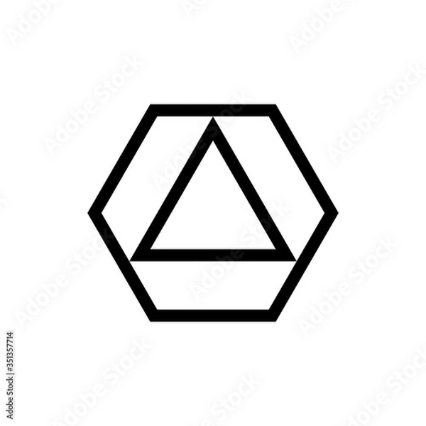 Obraz Abstract hexagonal with triangle illustration logo element