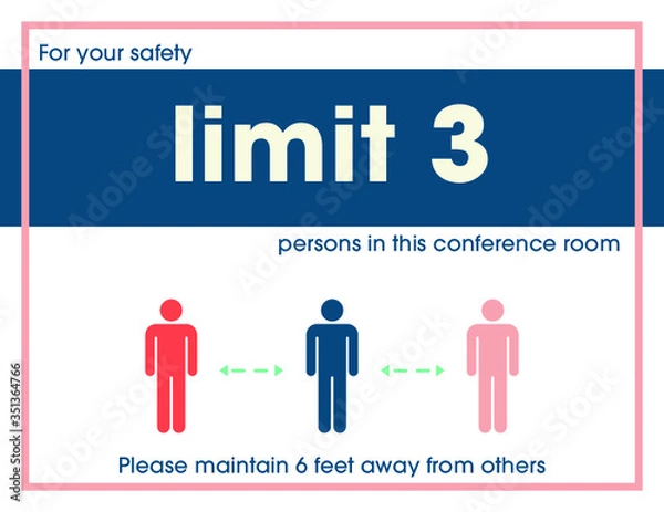 Obraz Limit 3 Persons in this Conference Room
