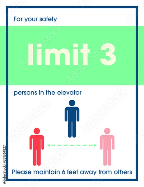 Obraz Limit 3 Persons in the Elevator