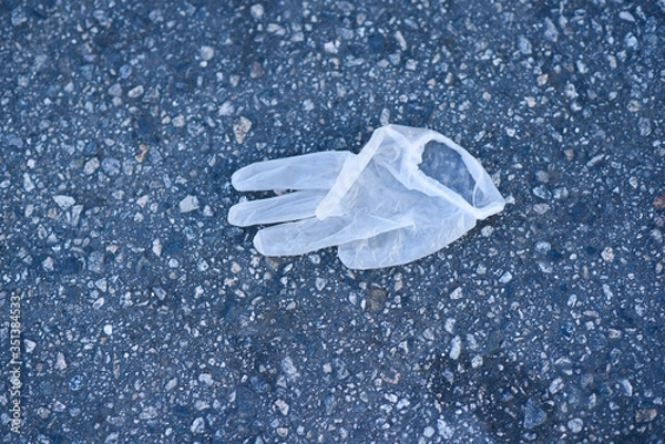 Fototapeta glove trash covid