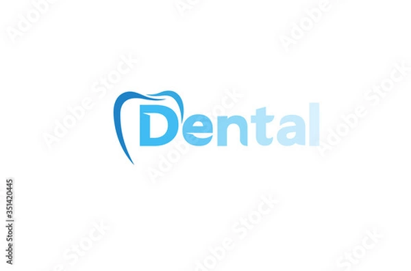 Fototapeta Creative Dental Care Clean Blue Teeth Logo Design Symbol Illustration