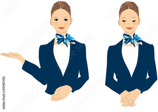 Fototapeta 紹介　女性　イラスト　セット