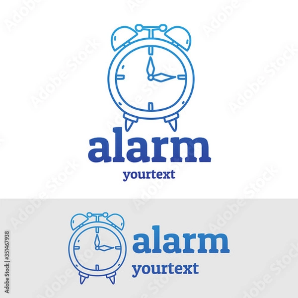 Fototapeta alarm hand drawn logo design. gradient color