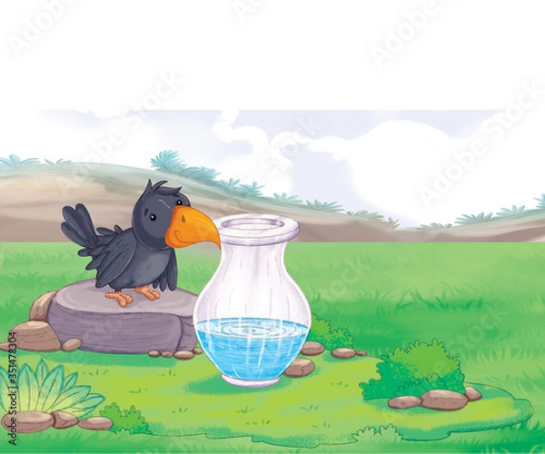 Fototapeta thirsty crow