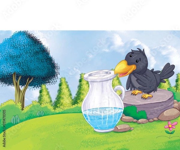 Fototapeta thirsty crow