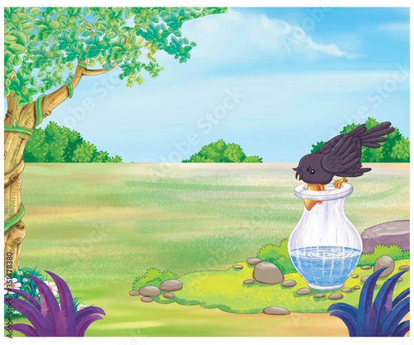 Fototapeta thirsty crow