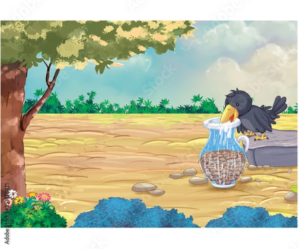 Fototapeta thirsty crow