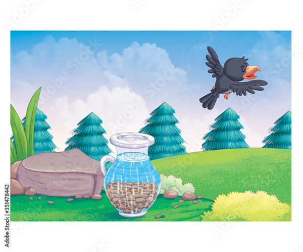 Fototapeta thirsty crow